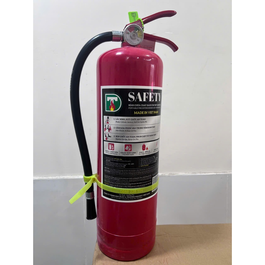 Bình chữa cháy SAFETY bột ABC 4kg DTT-ABC/4KG - Có kiểm định
