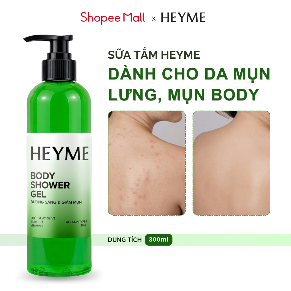 Sữa tắm tràm trà HEYME Bodyshower 300ml -  Dành cho da mụn lưng, viêm nang lông 300ml