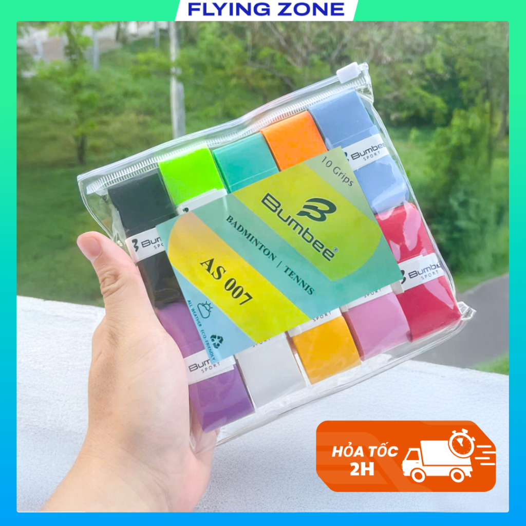 Quấn cán vợt Cầu Lông BUMBEE AS007 (Vỉ 10). Cuốn cán cầu lông, tennis, siêu bám dính, hút mồ hôi tay