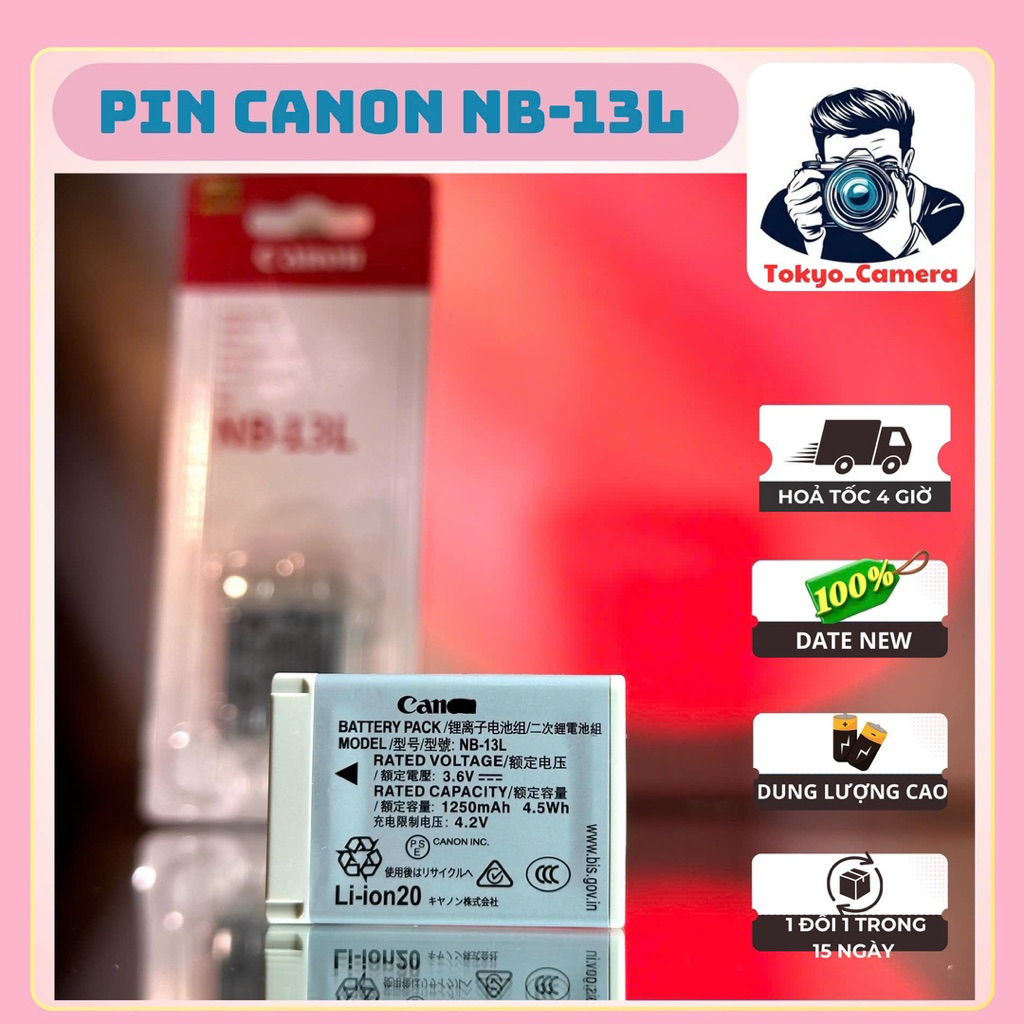 Pin Canon NB-13L [ZIN XÁCH TAY/ FULLBOX]- Dùng Cho G7X Mark II, G7X III, G5X, G9X, SX720 ✨ Mới 100%