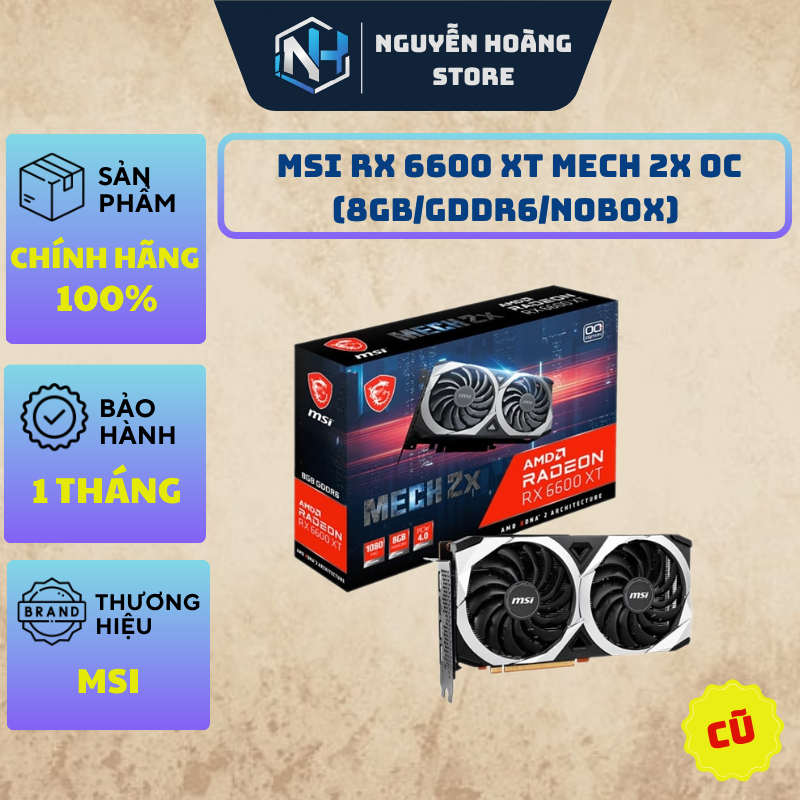VGA card màn hình MSI RX 6600XT MECH 2X OC 8GB Cũ