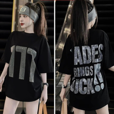 Áo Thun HADES 777 Kim Tuyến Chất Cotton Thoáng Mát Dáng Rộng Unisex