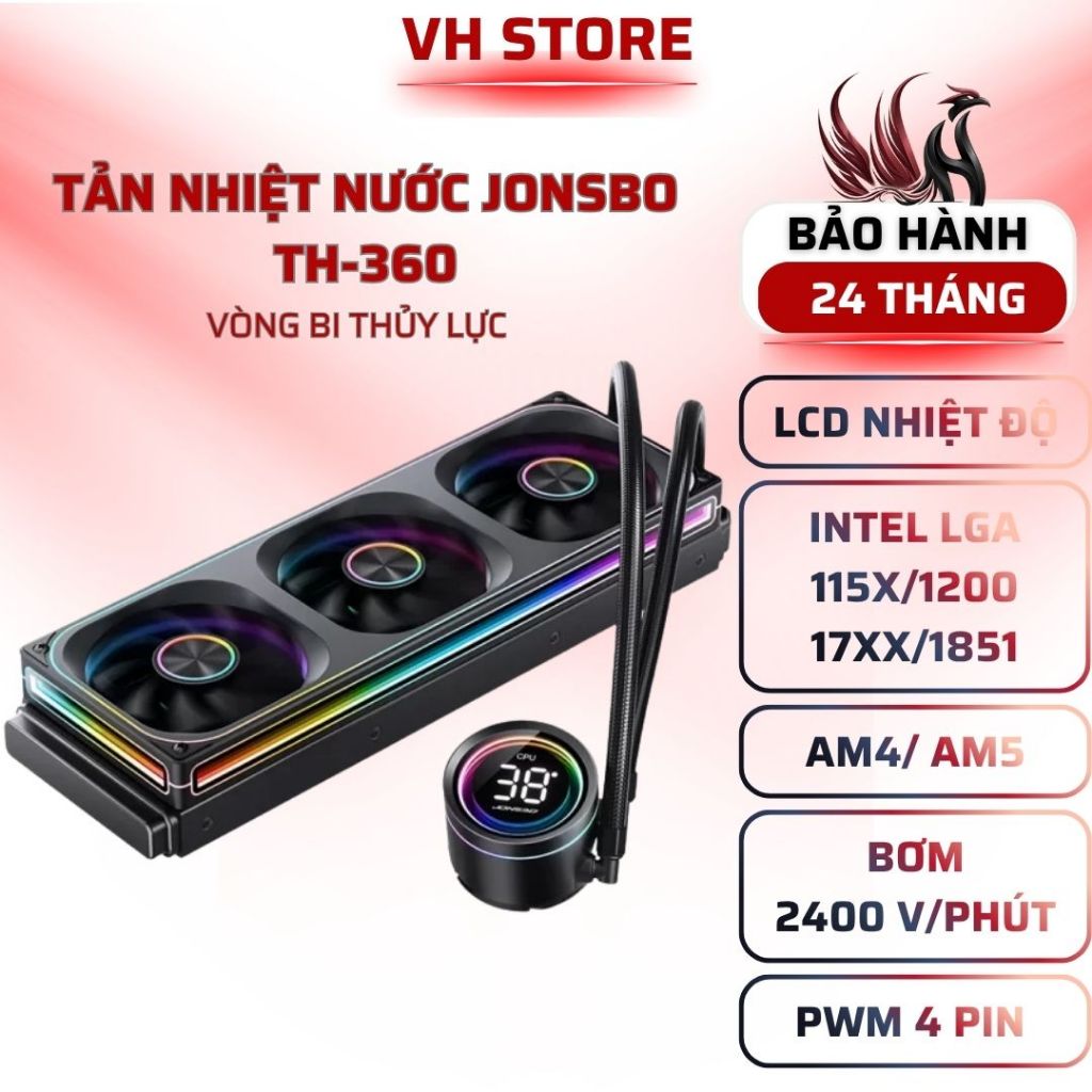 JONSBO TH-360 Tản Nhiệt Nước AIO 360MM PWM Hiệu Năng Cao - BẢO HÀNH 24 THÁNG - VHSTORE