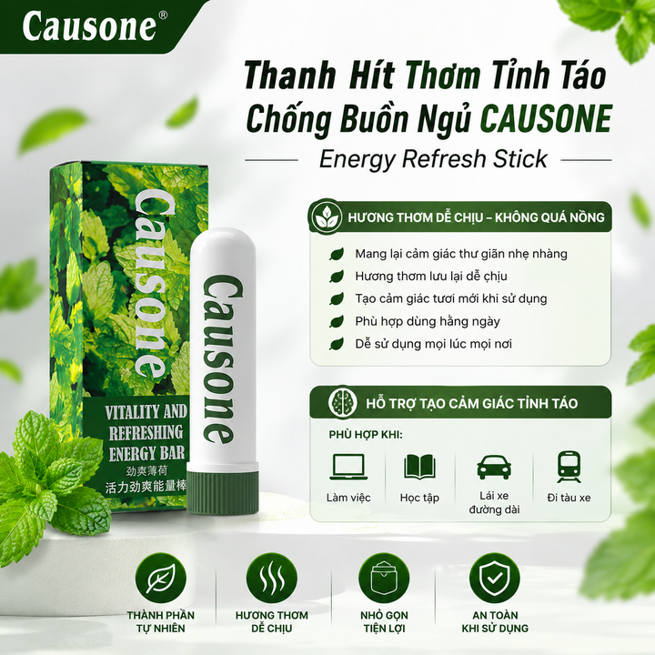 Thanh Hít Thơm Tỉnh Táo Chống Buồn Ngủ CAUSONE – Energy Refresh Stick