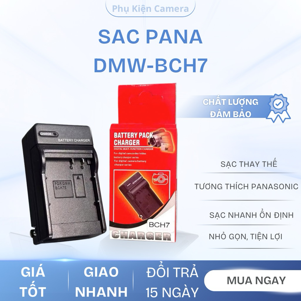 [COMBO] Pin và Sạc Panasonic DMW-BCH7 Cho Máy Ảnh Lumix DMC-FP1, FP2, FP3, TS10 [HOẢ TỐC]