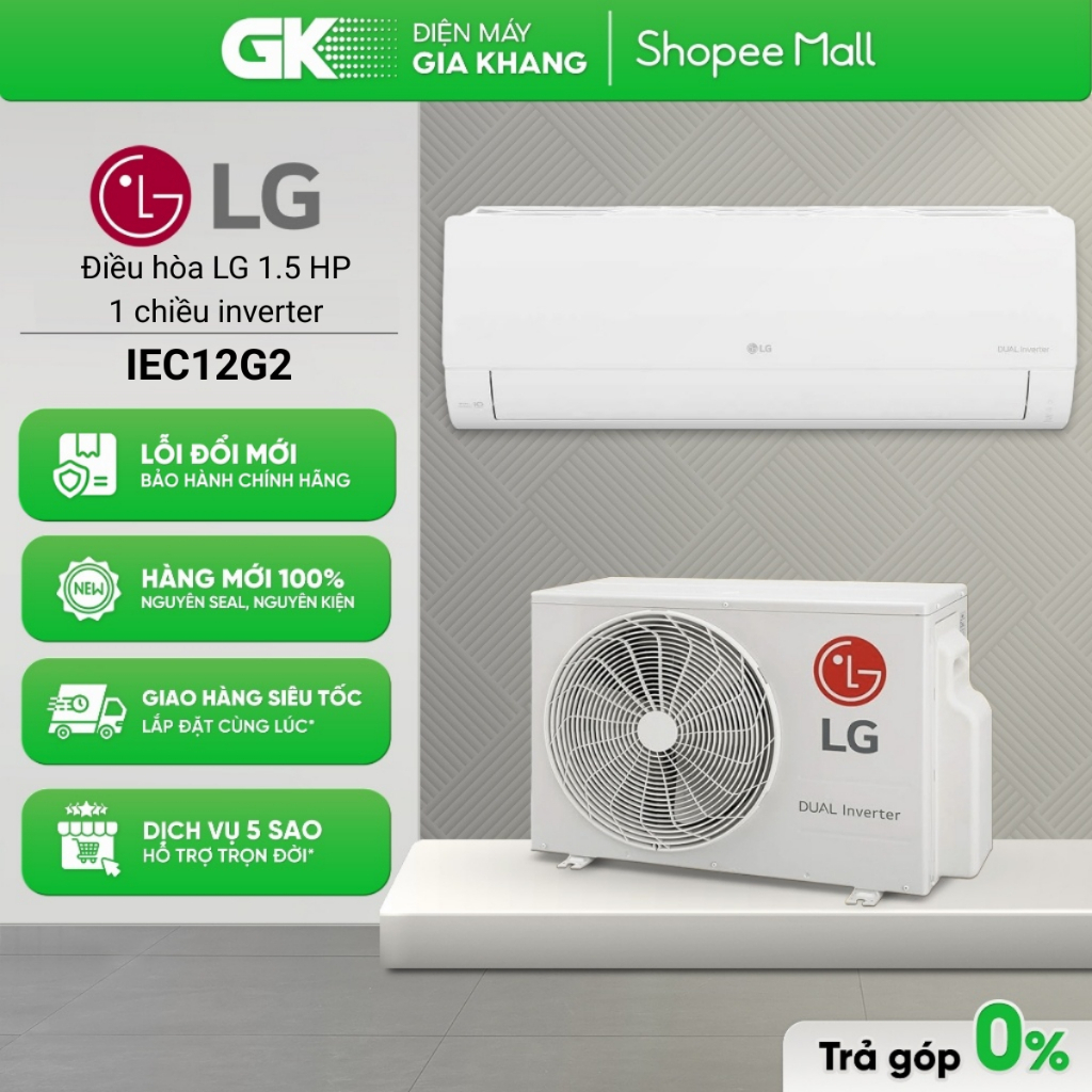 Điều Hòa LG DUALCOOL™ Inverter IEC09G2 | IEC12G2 / IEC09G1 | IEC12G1 [Toàn Quốc]{GIẢM 10%}