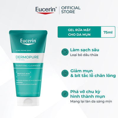 [HB Gift] Gel rửa mặt Eucerin® DermoPure Clinical Purifying Cleanser 75ml