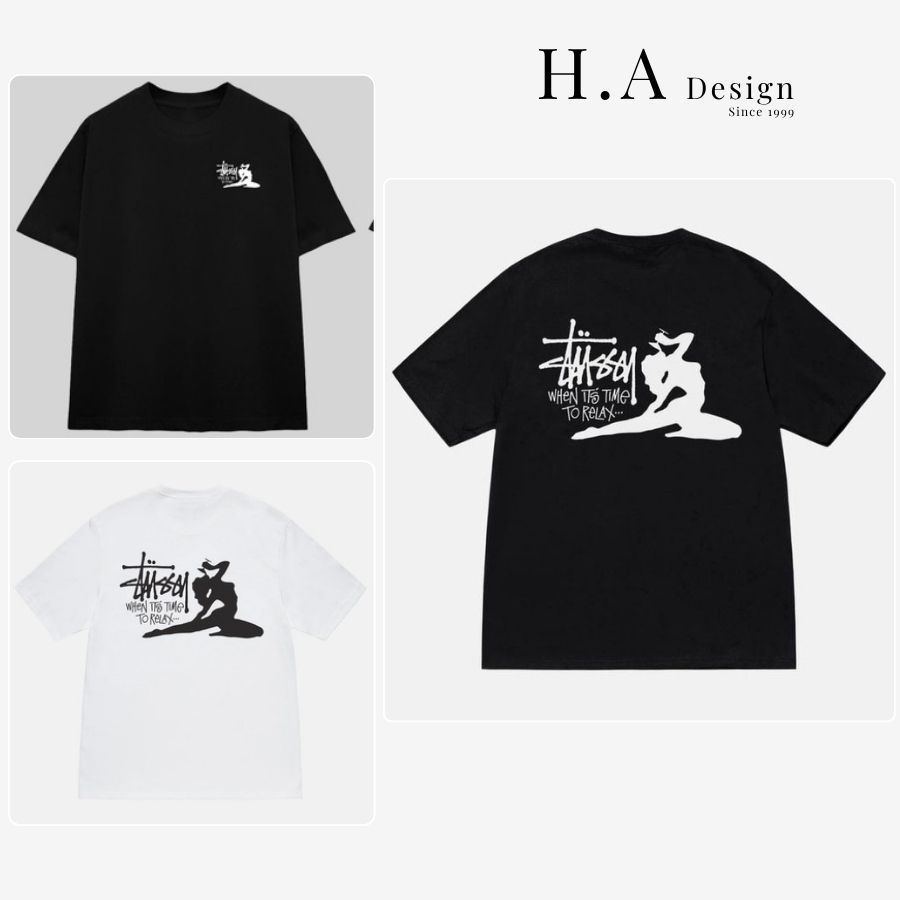 Áo Thun Stussy Cheap Stussy Relax Form Unisex Nam Nữ Vải Cotton 250GSM Áo Phông Stussy 583322