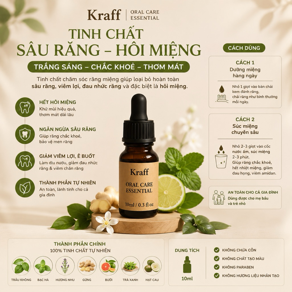Tinh chất sâu răng hôi miệng - TRẮNG SÁNG, CHẮC KHOẺ, THƠM MÁT
