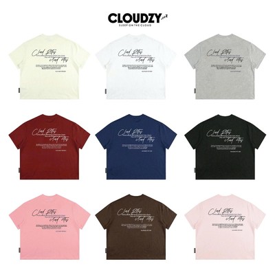 Áo thun boxy CLOUDZY streetwear cotton 250gsm dày dặn áo phông nam nữ form rộng hồng nâu đỏ unisex  RITE