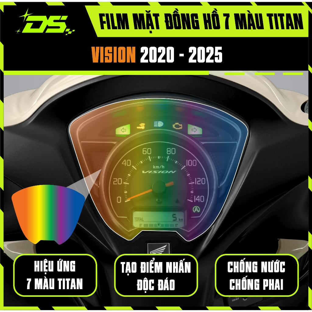 [Mua 1 Tặng 1] Miếng Dán Đồng Hồ Titan 7 Màu Cho Xe VISION | Film Titan 7 Màu Chống Xước - DECALSTAT