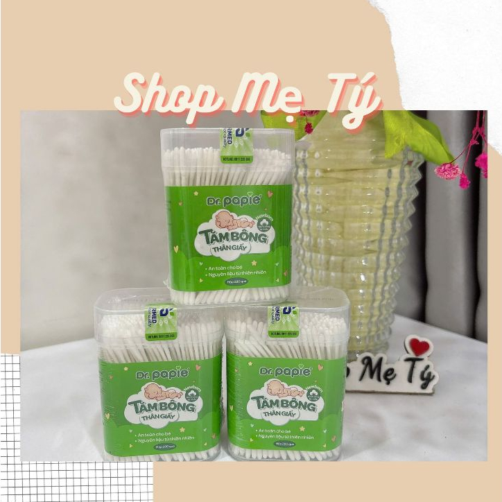 Tăm bông trẻ em sơ sinh chuyên dụng Dr Papie 280 que/ Misuta 400 que cho bé