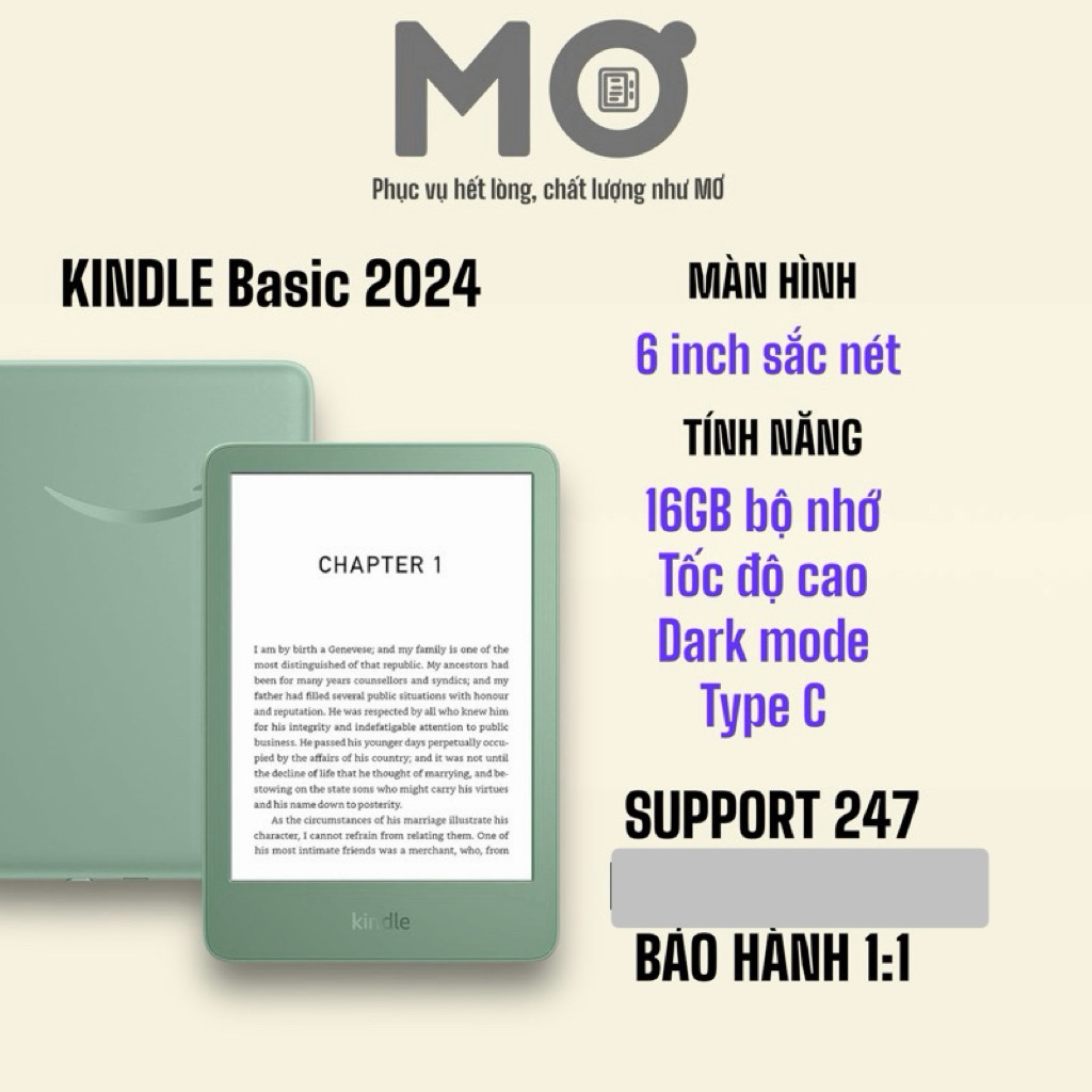 [Hoả tốc HCM] Máy đọc sách Kindle Basic 2024 (11th Gen) (tặng ốp)