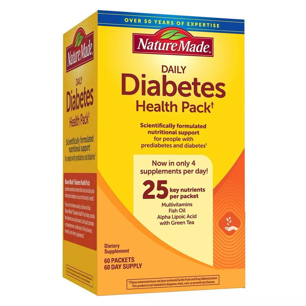Thực phẩm bổ sung vitamin tổng hợp cho người Tiểu Đường Nature Made Diabetes Health Pack của Mỹ hộp 