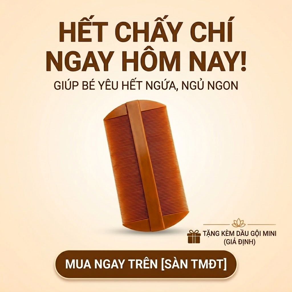 Lược Bí Chải Chấy slim_cosmetic Răng Siêu Khít Làm Sạch Trứng Hiệu Quả
