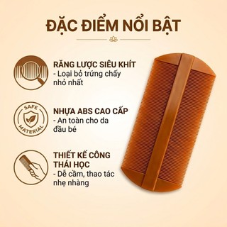 Lược Bí Chải Chấy slim_cosmetic Răng Siêu Khít Làm Sạch Trứng Hiệu Quả