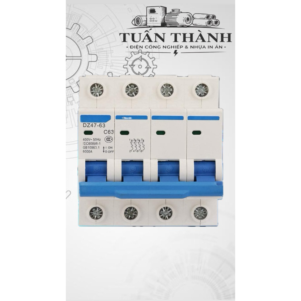 Aptomat Đảo Chiều 1 Pha 63A Hiệu BERM DZ47-63 DZ4763