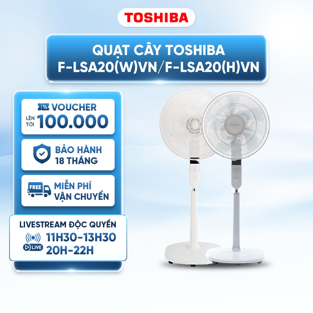 Quạt đứng Toshiba F-LSA20(W)VN/ F-LSA20(H)VN - Điều Khiển Từ Xa - Bảo hành 12 Tháng