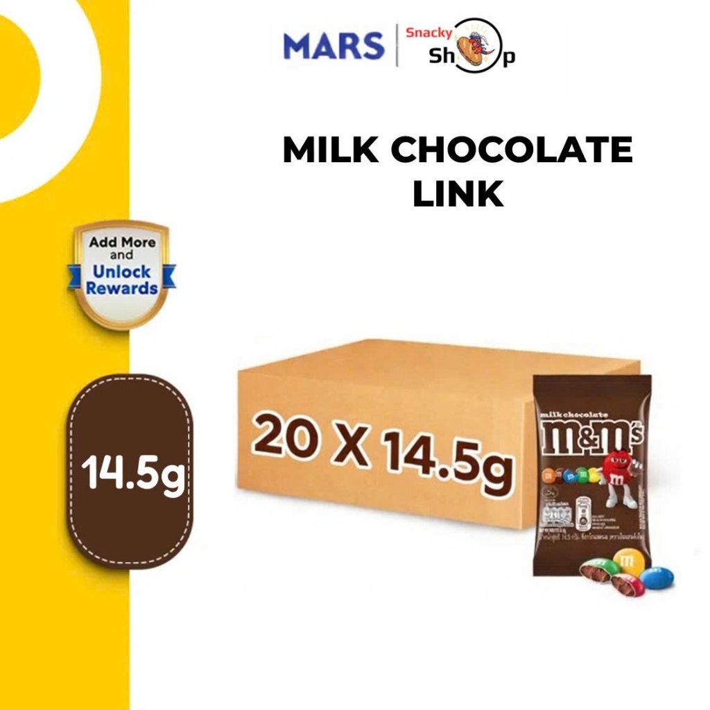 20 gói - Kẹo Chocolate M&M's - 20x14.5g