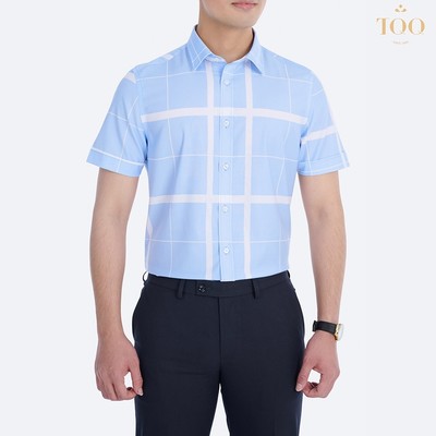 [BIG SIZE | 80-90kg] Áo Sơ Mi Cộc Tay Nam Size Đại TQQ - Sơ Mi Công Sở Cho Người Béo Mập Thiết Kế Kẻ Vải Mịn Mát