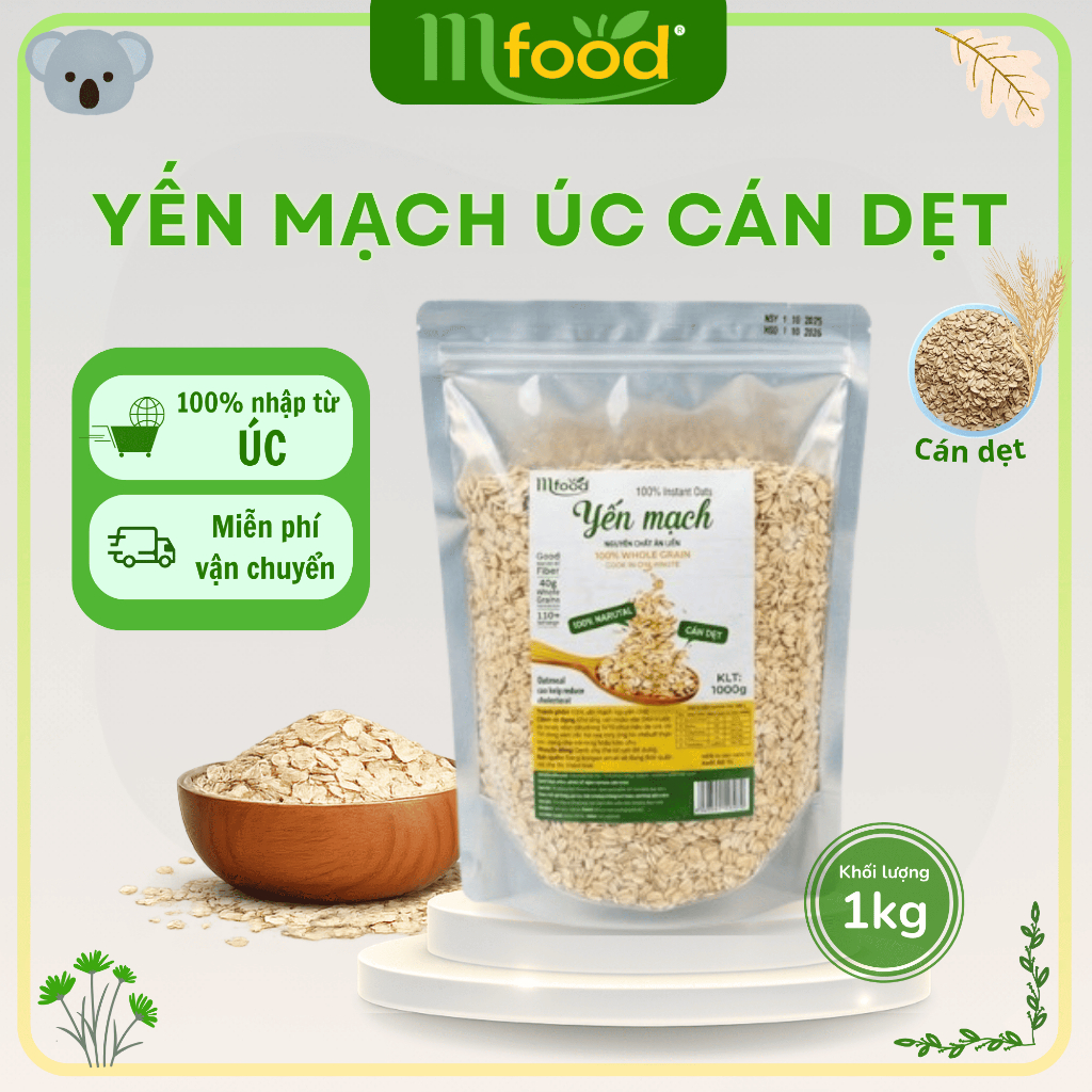 Yến Mạch Mfood Tiện Lợi Món Quà Sức Khỏe Túi 1kg ( Cán dẹt)