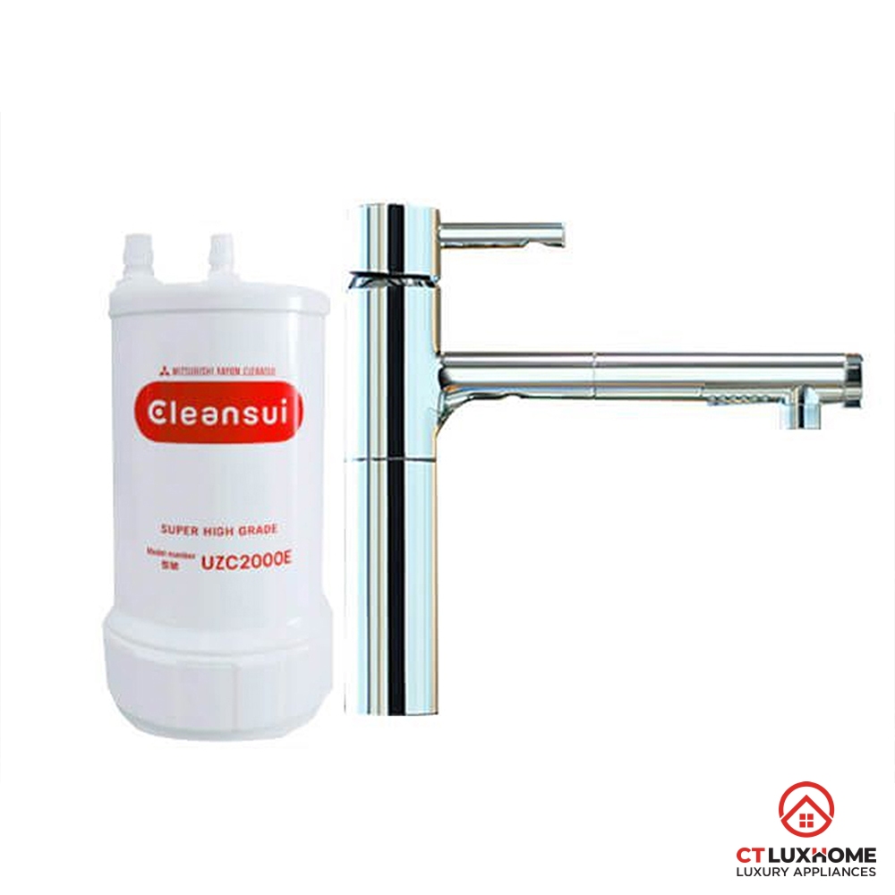 Thiết bị lọc nước tích hợp dưới bồn rửa Mitsubishi Cleansui EU202 không tốn điện, 4 cấp lọc tiên tiế