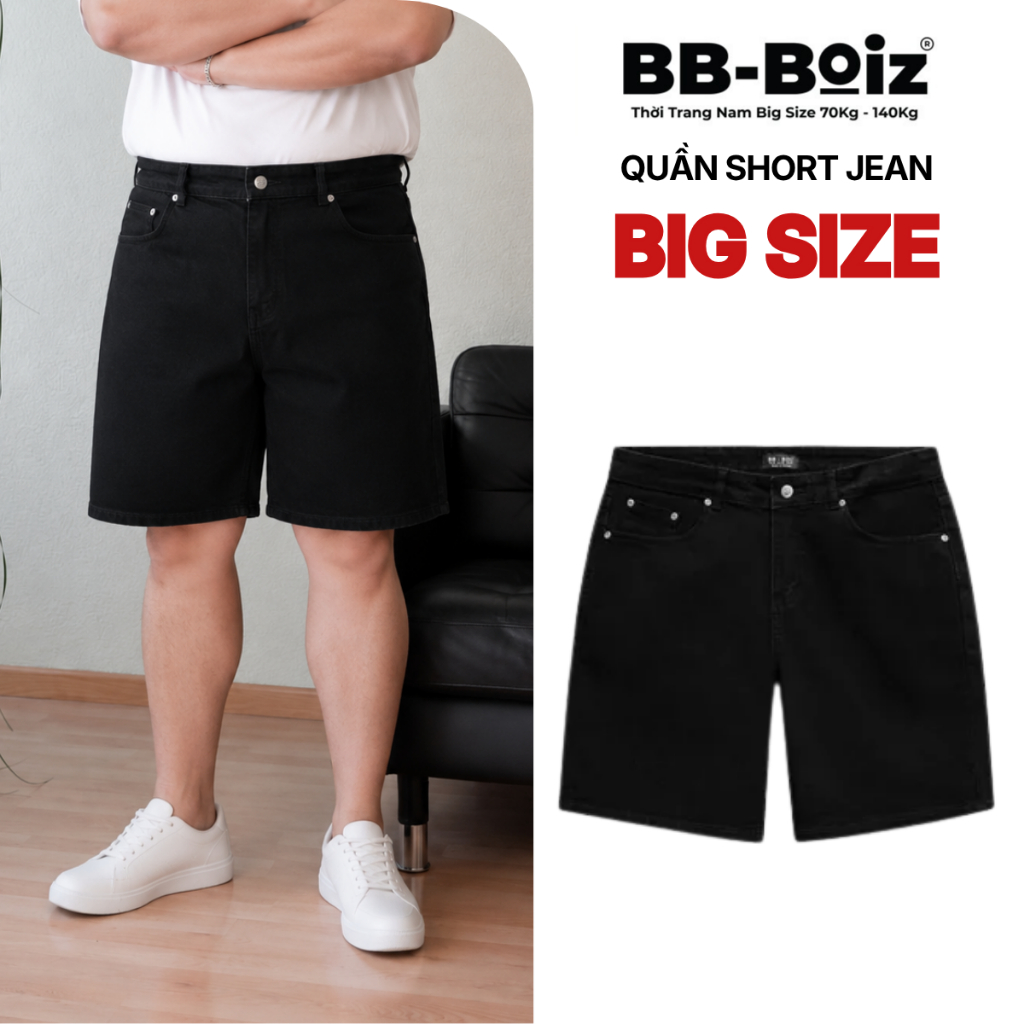 [BigSize] QUẦN SHORT JEAN Nam BB Boiz Form BigSize 80kg đến 130kg - Mã 04/01/215/ JS11