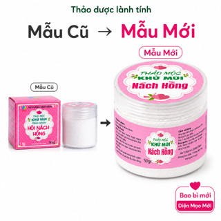 Bột Thảo Mộc Khử Mùi Hôi Nách Hồng , Phấn Hỗ Trợ Giảm Mồ Hôi Giúp Vùng Da Khô Thoáng