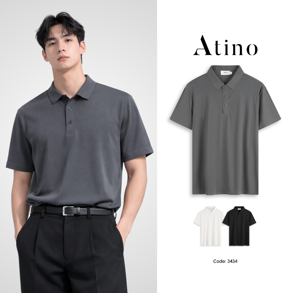 Áo Polo Nam Phong Cách Sang Trọng Cổ Polo ATINO Vải Thun Lạnh Siêu Mềm Mát L.3.3434