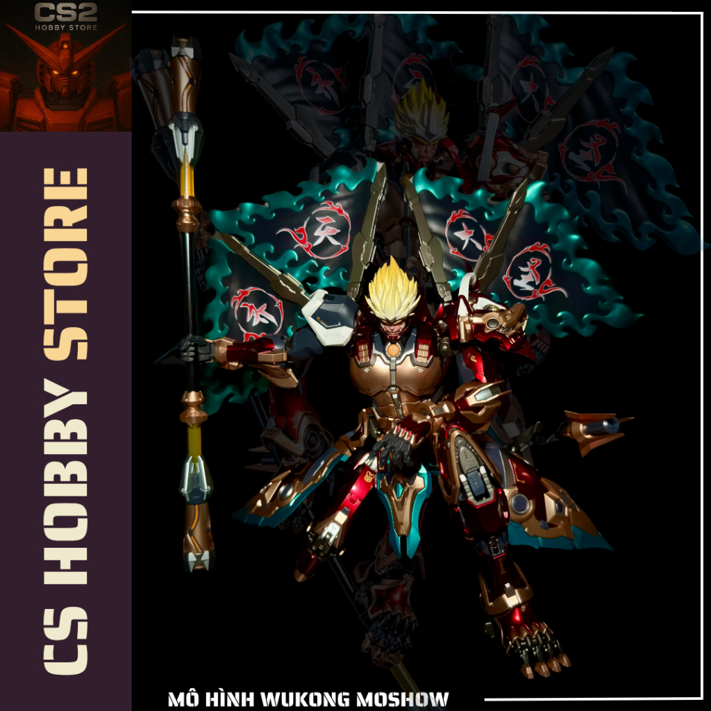 (Hàng Sẵn) Mô hình ráp sẵn Sun Wukong . Tề thiên đại thánh Tôn Ngộ Không 1/100 Moshow