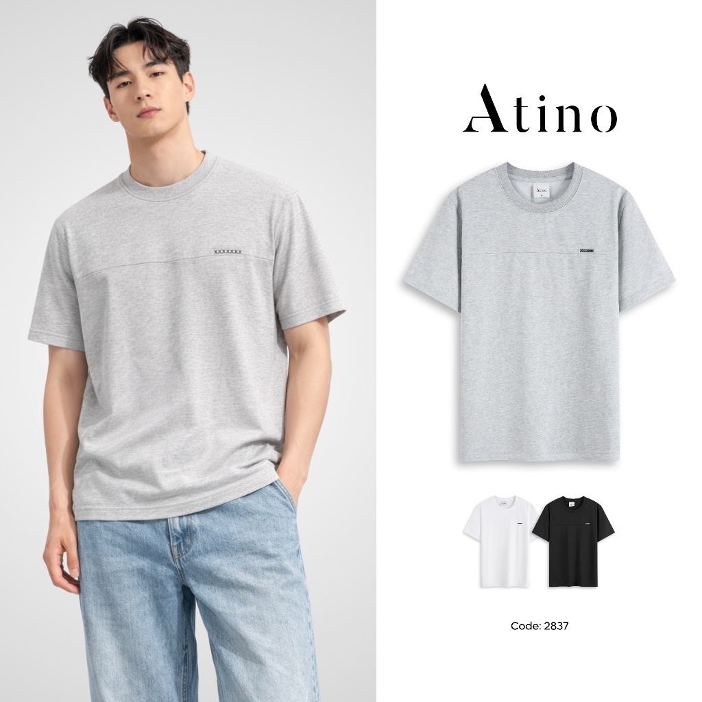 Áo Thun Nam Năng Động ATINO Chất Cotton Dày Form Rộng Mềm Mại Thoáng Mát L.3.2837