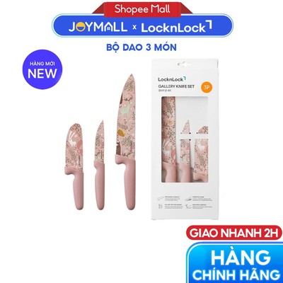 Bộ Dao Nhà Bếp 3 Món Dán Tường LocknLock Gallery Knife Set CKK308S3, Hàng Chính Hãng - JoyMall