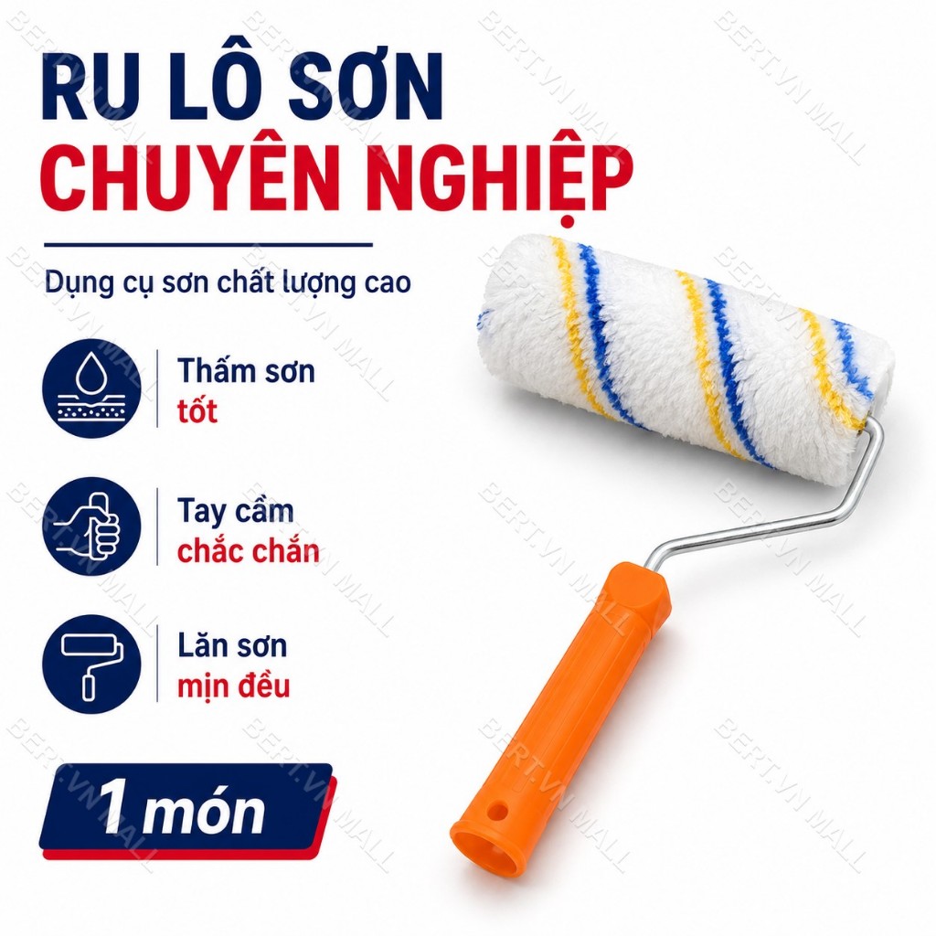 Chổi sơn sợi tổng hợp 6 feet Lô sơn Cọ lăn loại tốt dụng cụ sơn tường sơn latex