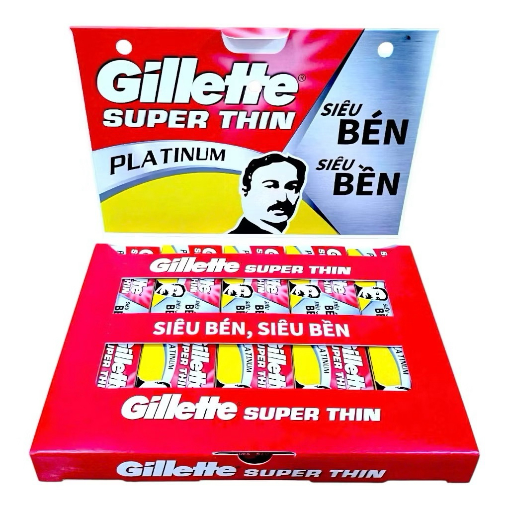 [1 HỘP LỚN]Hộp Lưỡi lam Gillette Super Thin hộp 10 lưỡi X 10h Lốc 10 hộp Lưỡi lam gillette GILLETTE 