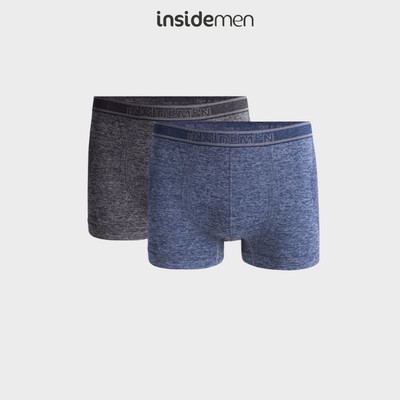 Set 2 Quần Lót Nam Boxer Insidemen mịn, mỏng nhẹ, co giãn, cạp chun ôm body IBX005EXP02