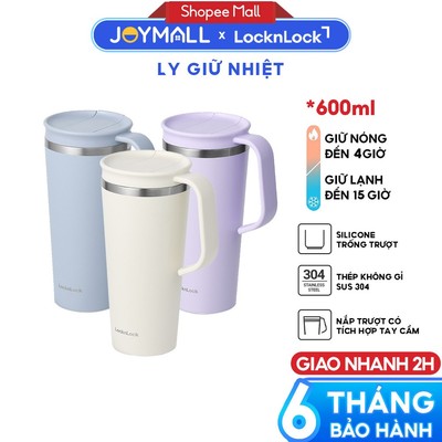 Ly Giữ Nhiệt LocknLock Daily LHC4330 600ml, Hàng Chính Hãng, Thép Không Gỉ, Có Tay Cầm - JoyMall