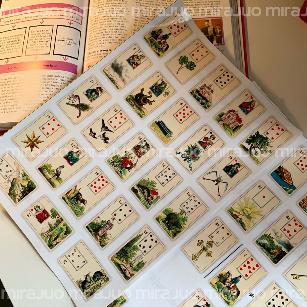 Set Sticker cute Tiên Tri 36 Lá (Lenormand) – Mini Divination cards