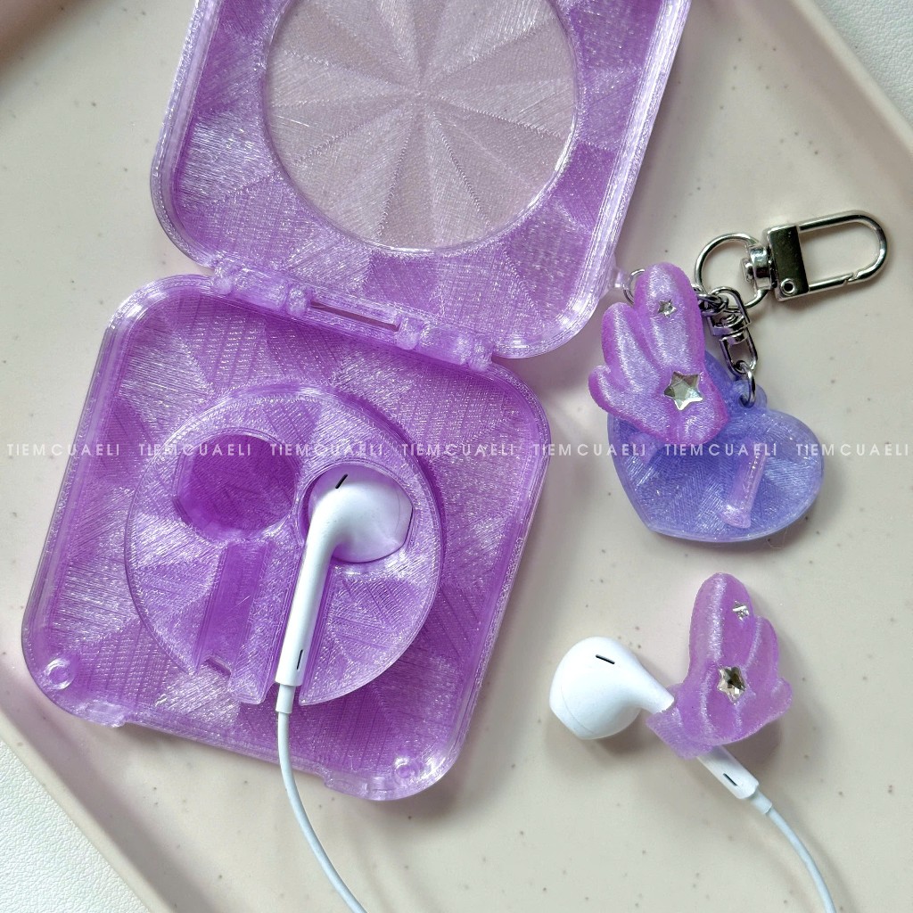 (FREE dán tên) Hộp cuộn tai nghe dây EarPods nắp nam châm | Hộp đựng tai nghe tiện lợi | by Eli | BigBuy360 - bigbuy360.vn