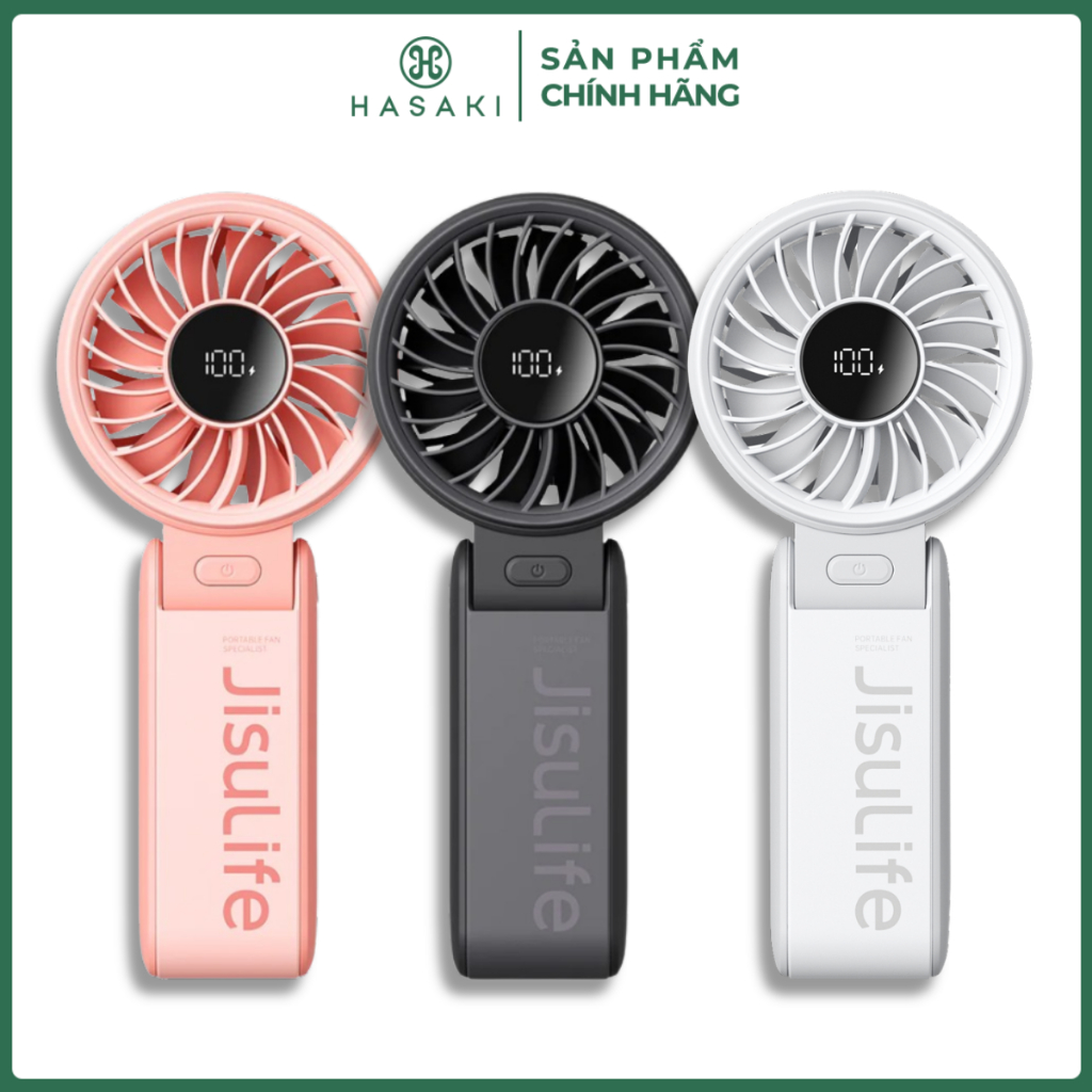 Quạt Cầm Tay Jisulife Tích Điện Mini Life 7, 3600mAh Handheld Fan Life7 Hasaki Sản Phẩm Chính Hãng