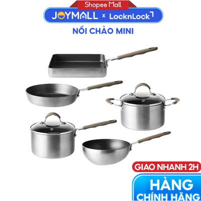 Nồi chảo nhôm chống dính LocknLock mini Handycook nhiều size, Hàng chính hãng, không dùng trên bếp từ - JoyMall