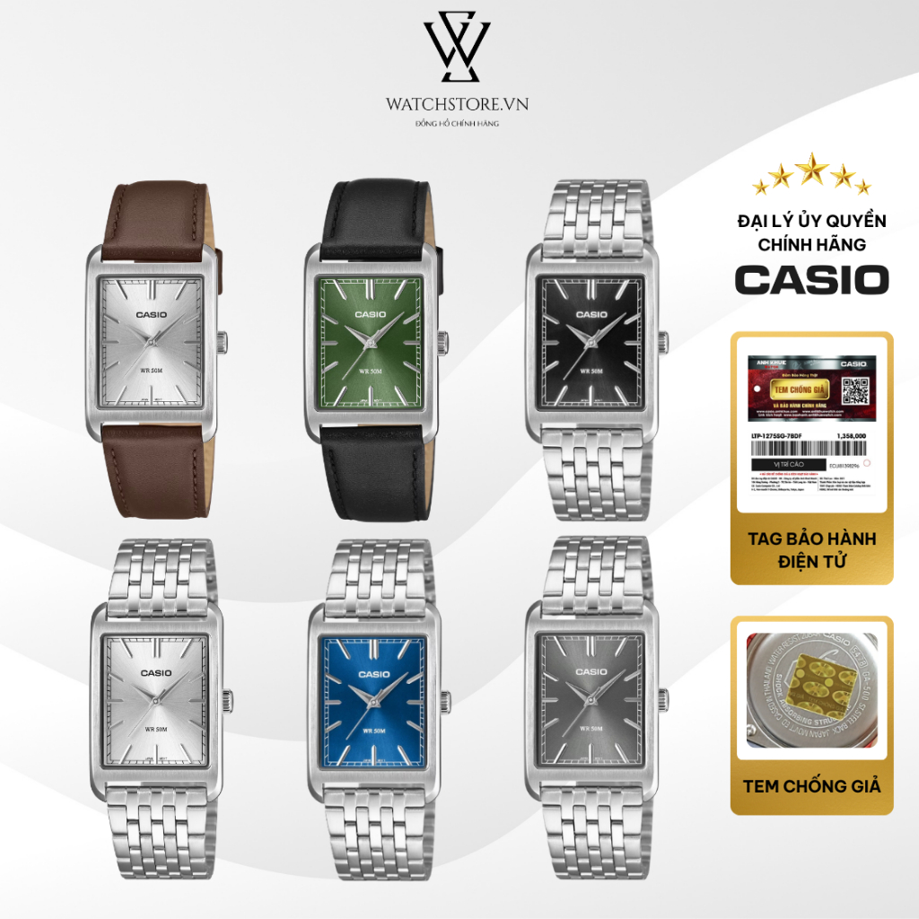 Đồng Hồ Casio Nam MTP-B215 Dáng Tank Mặt Kính Khoáng 26 x 39.7mm Chống Nước Chính Hãng