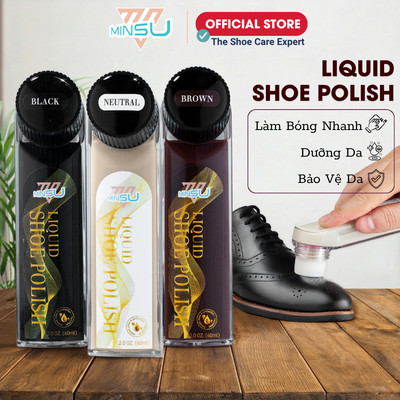 Xi Nước Đánh Giày MINSU Liquid Shoe Polish M7938 Phục Hồi Màu, Đánh Bóng, Dưỡng & Bảo Vệ Giày Da, Túi Da, Nội Thất Ô Tô.
