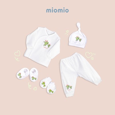 Set 5 Món Đồ Dài Áo Cài Chéo Sơ Sinh MIOMIO - Cho Bé Trai, Bé Gái (Từ 0-3M), Vải Cotton
