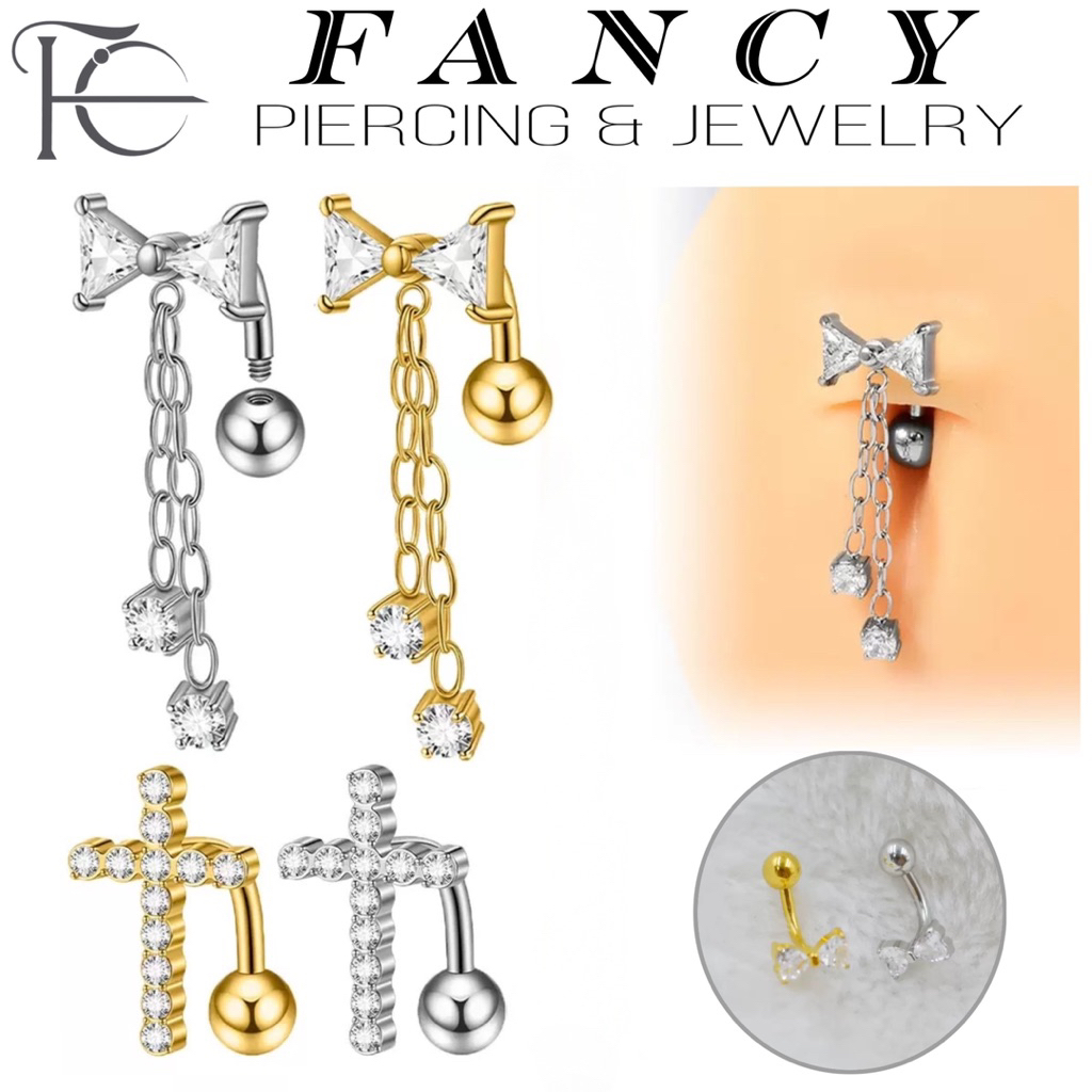 Khuyên Rốn Đeo Ngược Cá Tính Fancy Jewelry Chất Liệu Thép Không Gỉ