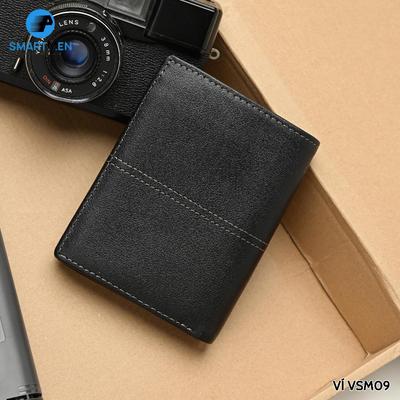 [MẪU MỚI] Ví da nam bỏ túi VSM-09, màu đen sang trọng, nhỏ gọn dành cho phong cách tối giản