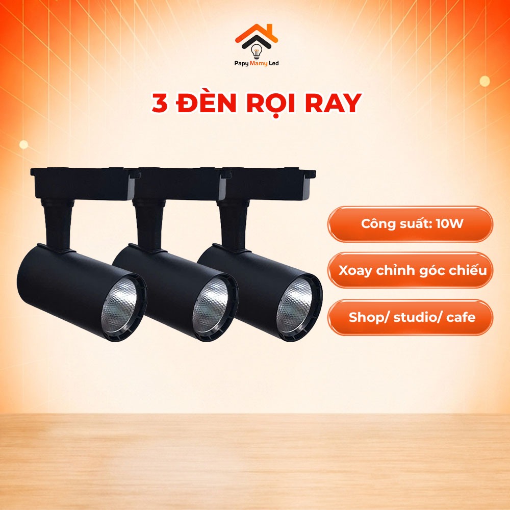 Combo 3 Đèn Rọi Ray LED 10W, Đèn Ray Chiếu Điểm Cho Shop, Studio, Quán Cafe [6001]