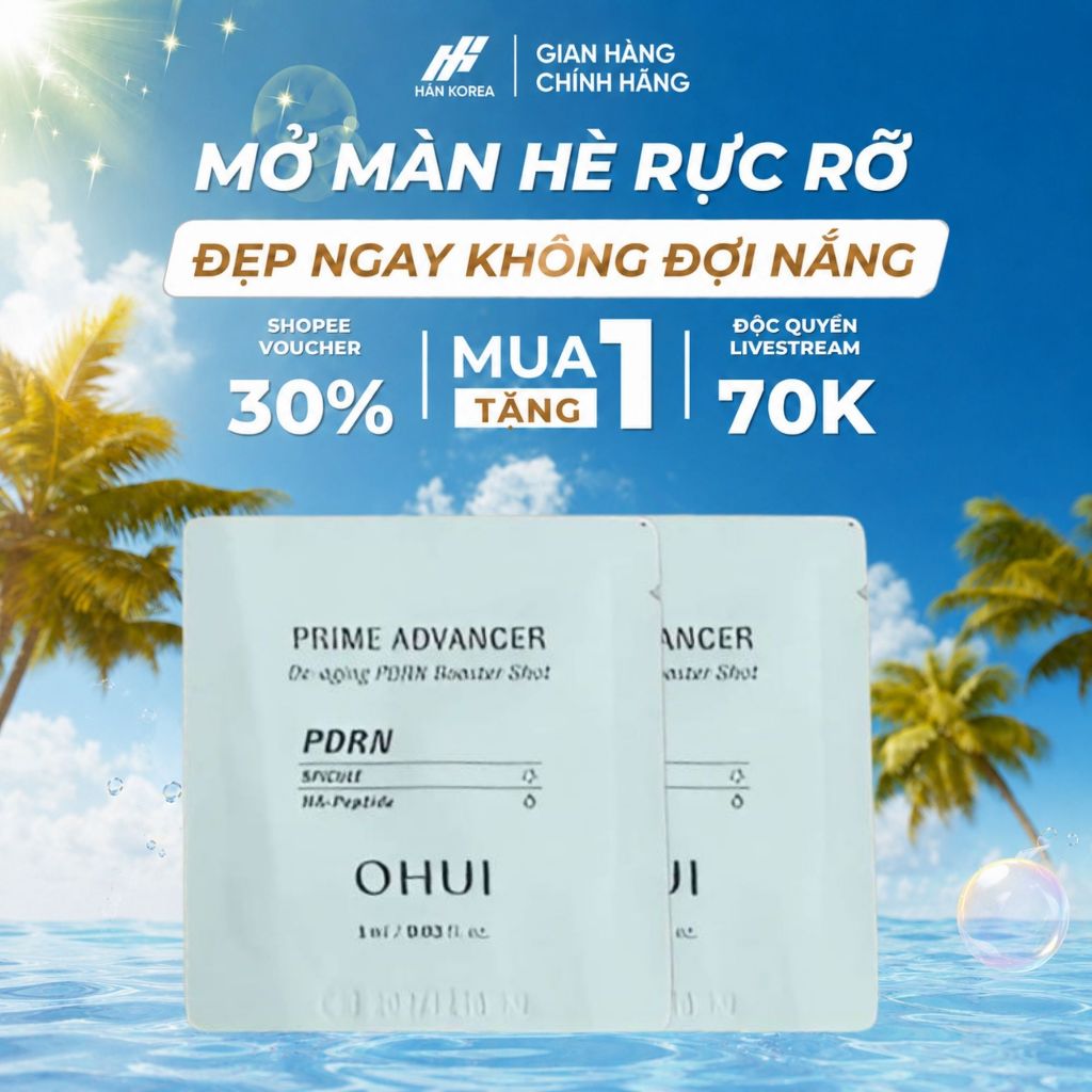 Combo 30 gói sample tinh chất Spicule PDRN Ohui 1ML căng bóng da và chống lão hóa - C764 Hân Korea