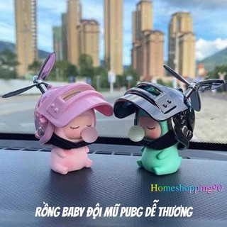 Rồng BaBy Thổi Bong Bóng Đội Mũ Bảo Hiểm , Phụ Kiện Gắn Xe Máy, Ô Tô, Xe Đạp , Mũ Bảo Hiểm