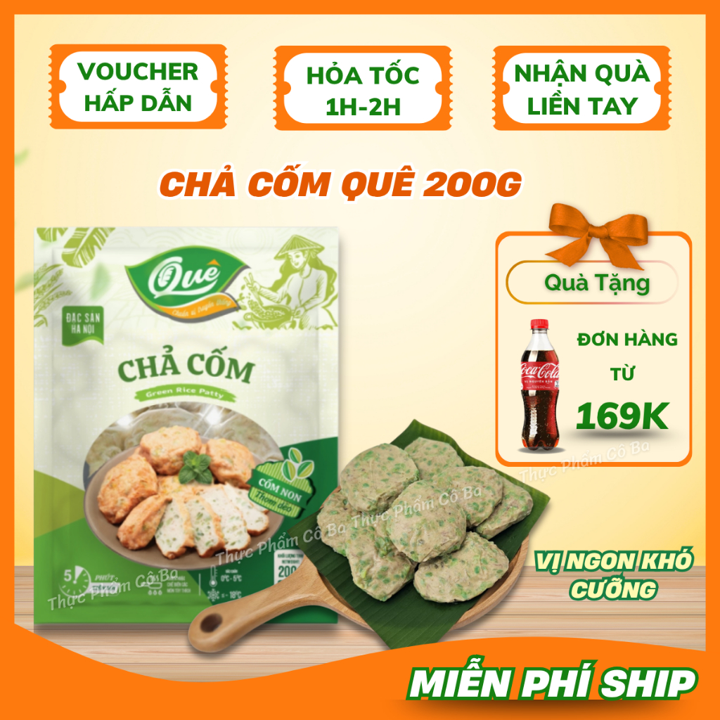 [ Siêu Tốc HCM ]  Chả Cốm Quê - Chả Cốm Làng Vòng 200G