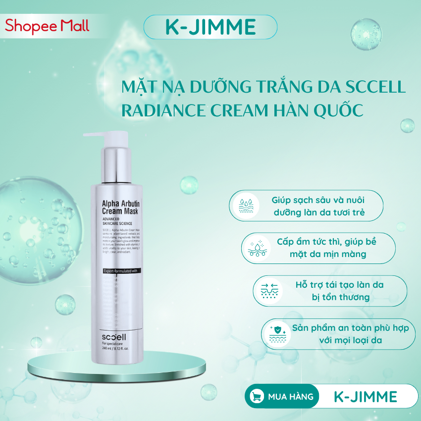 Mặt Nạ Dưỡng Trắng Da SCCELL Radiance Cream Maxclinic Hàn Quốc Lọ 240mL Làm Mịn Và Phục Hồi Da